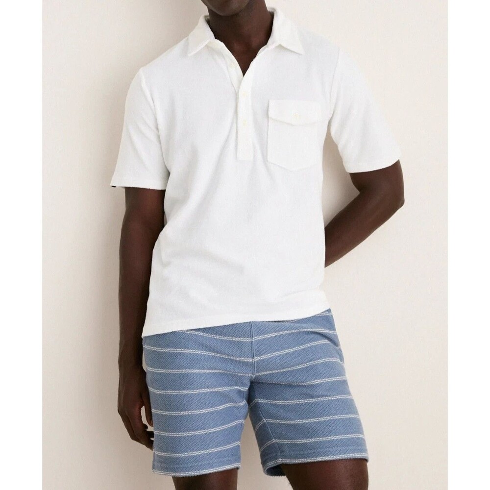 Criquet Terrycloth Players Men's Polo T-Shirt Collared Short Sleeves XL 290828